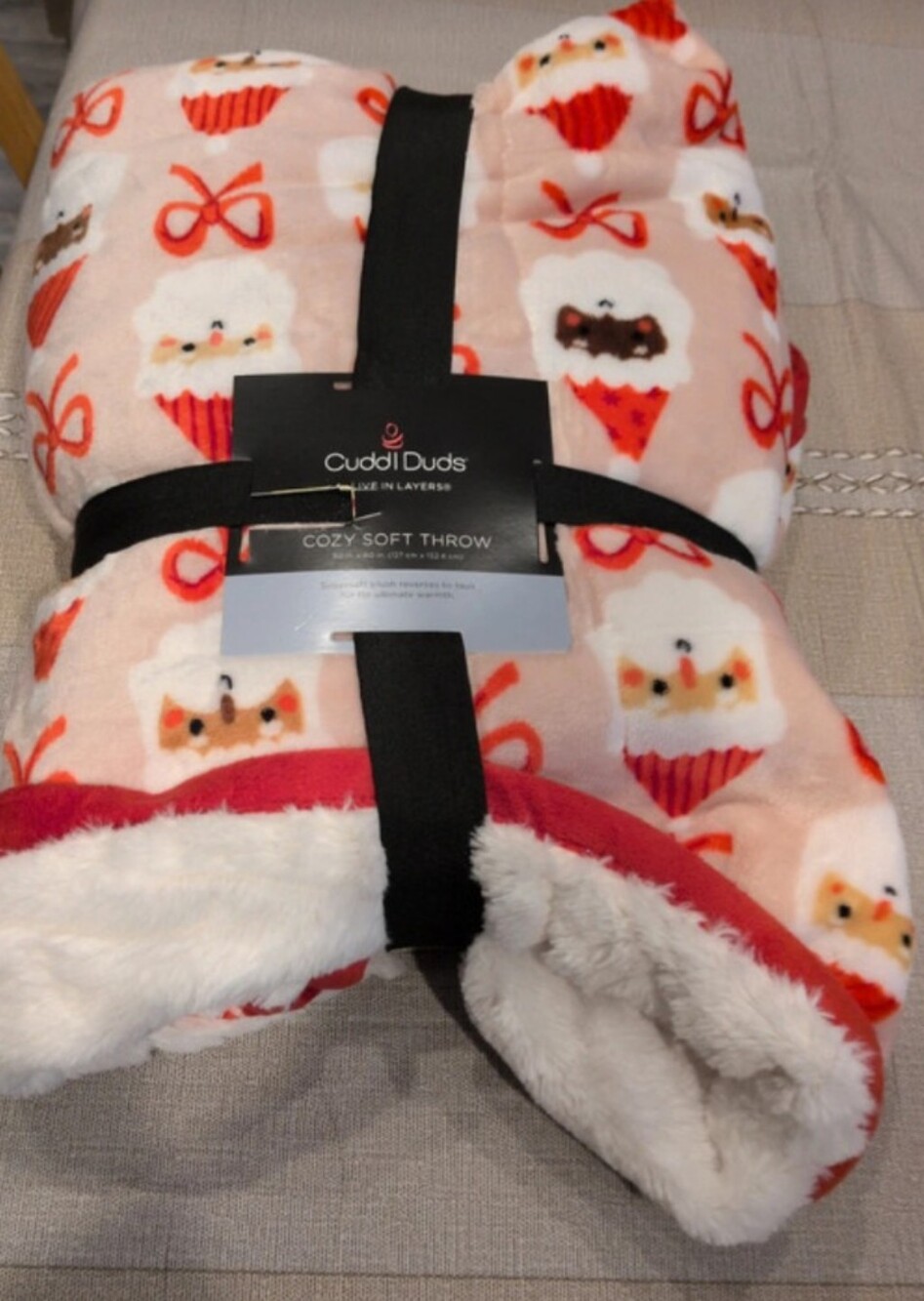 Cuddl Duds Pink Cupcake Sherpa Throw